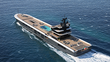 A 150m megayacht conversion of a container ship from Oceanco